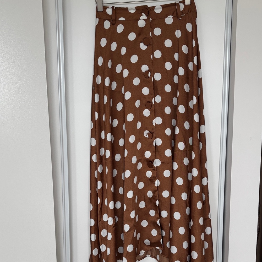 Zara Brown Polka Dot Skirt